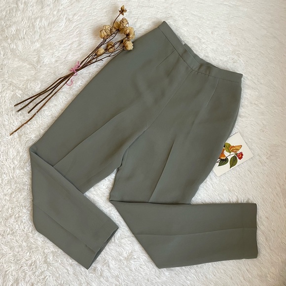 Vintage Larry Levine petite suits green dress pants - Picture 3 of 14